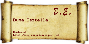 Duma Esztella névjegykártya